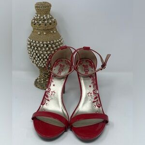 Brash Red Ankle Strap Heels- 9W